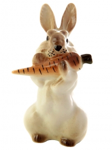 easter bunny on the go figurine with carrot car